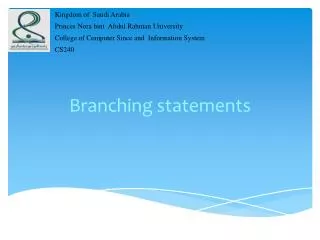 Branching statements