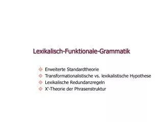 lexikalisch funktionale grammatik