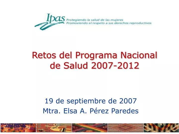 retos del programa nacional de salud 2007 2012