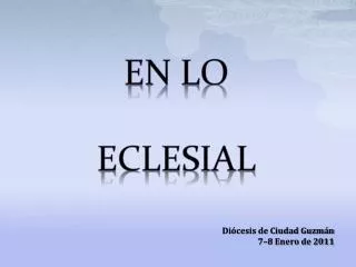 en lo eclesial