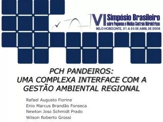 pch pandeiros uma complexa interface com a gest o ambiental regional