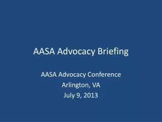 AASA Advocacy Briefing