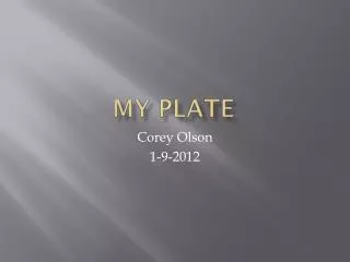 My plate