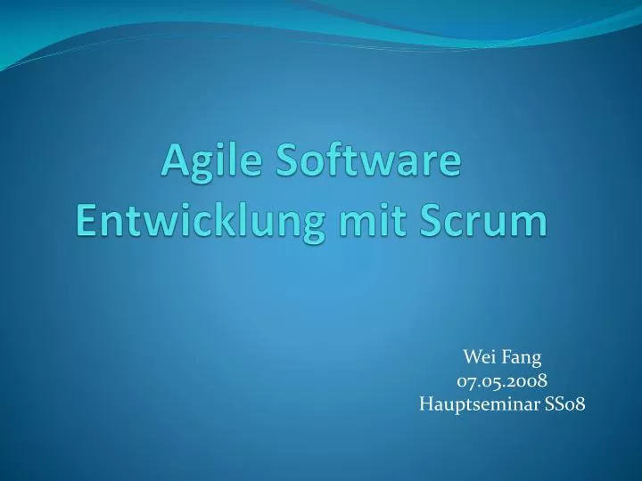 agile software entwicklung mit scrum