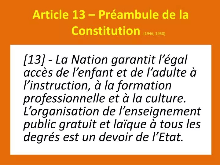article 13 pr ambule de la constitution 1946 1958