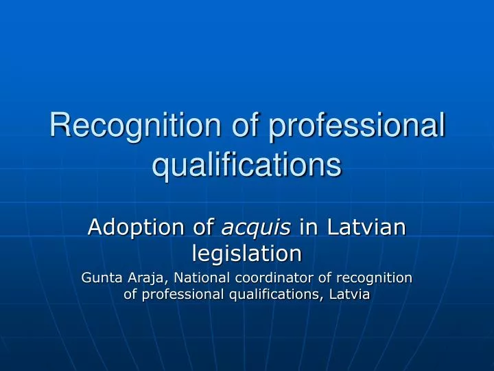 recognition of professional qualifications