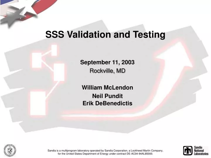 sss validation and testing