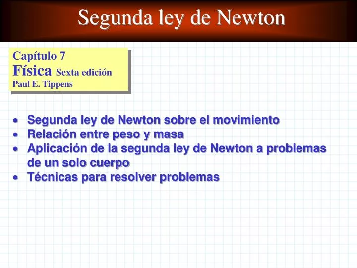 segunda ley de newton