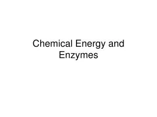 Chemical Energy and Enzymes