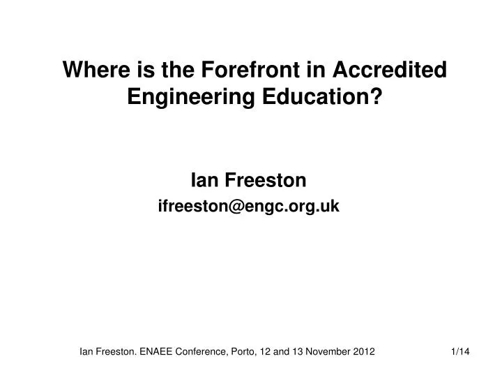 where is the forefront in accredited engineering education