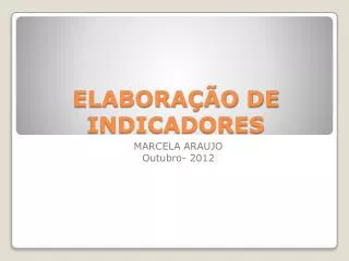 elabora o de indicadores