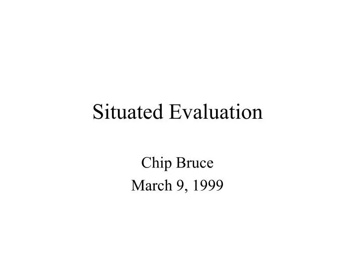 situated evaluation