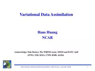 Variational Data Assimilation