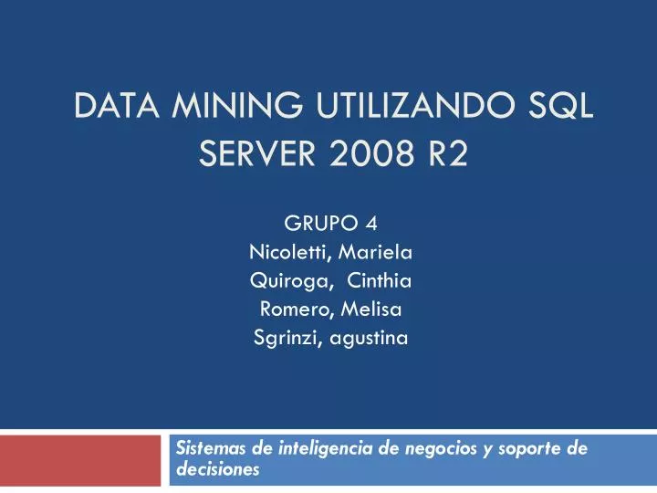 data mining utilizando sql server 2008 r2