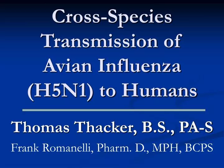 cross species transmission of avian influenza h5n1 to humans