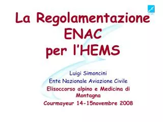 la regolamentazione enac per l hems