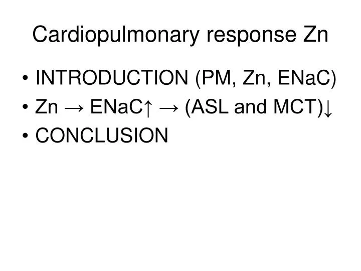 cardiopulmonary response zn