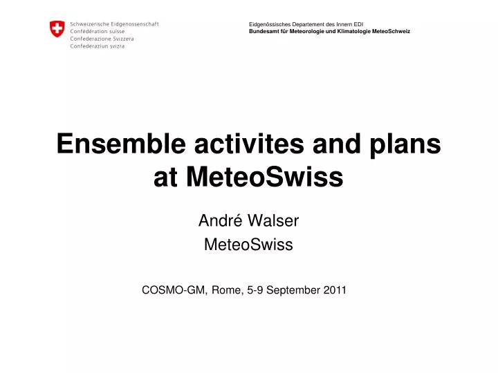 ensemble activites and plans at meteoswiss