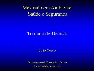 mestrado em ambiente sa de e seguran a