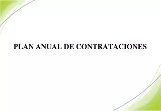 plan anual de contrataciones