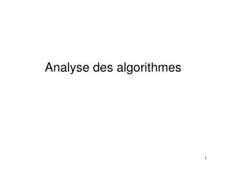 analyse des algorithmes