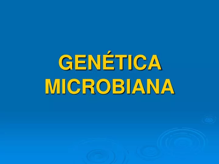 gen tica microbiana