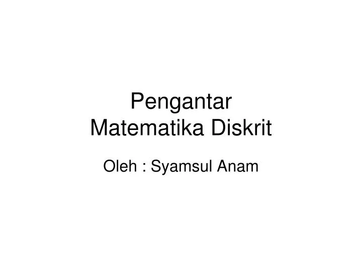 pengantar matematika diskrit