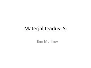 materjaliteadus si