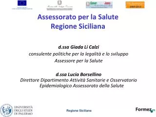 assessorato per la salute regione siciliana