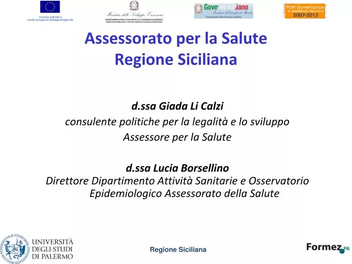 assessorato per la salute regione siciliana