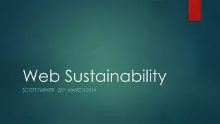 Web Sustainability