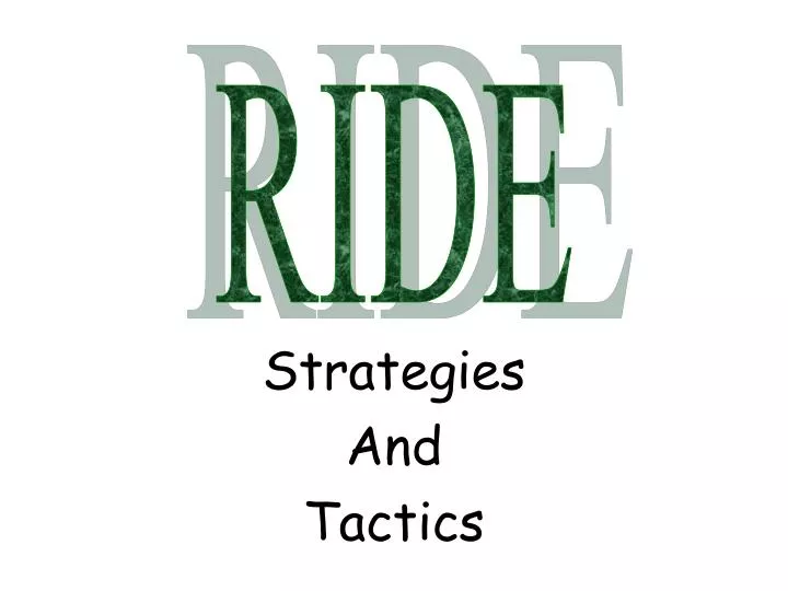 strategies and tactics