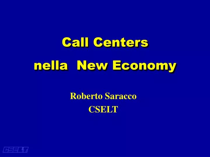 call centers nella new economy