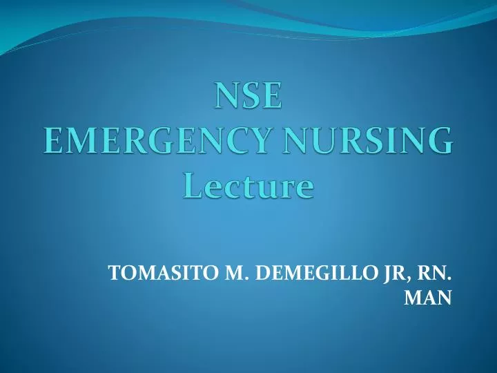 nse emergency nursing lecture