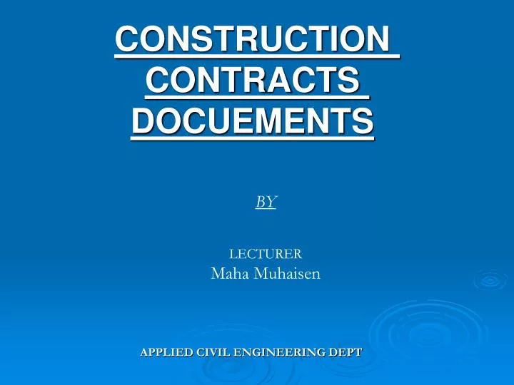 construction contracts docuements