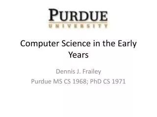 Computer Science in the Early Years