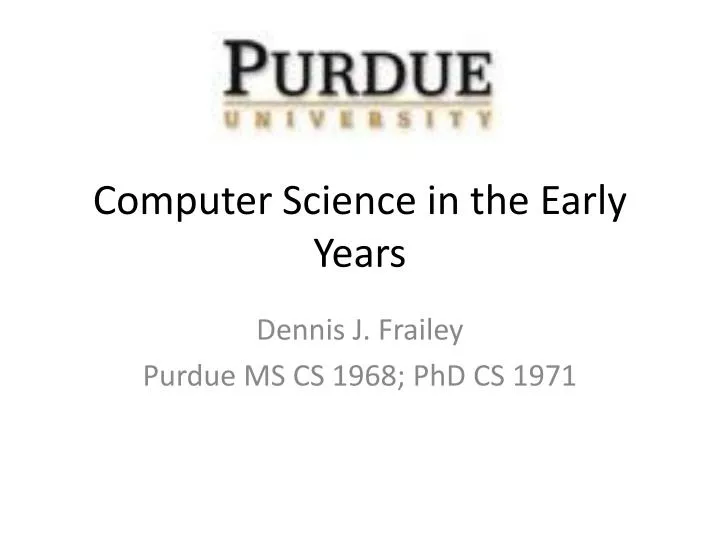 computer science in the early years