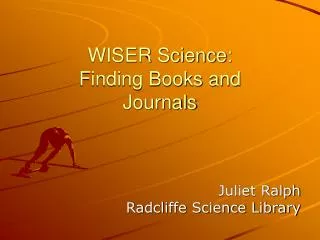WISER Science: Finding Books and Journals