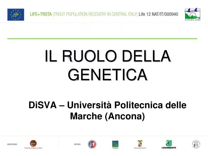 il ruolo della genetica disva universit politecnica delle marche ancona