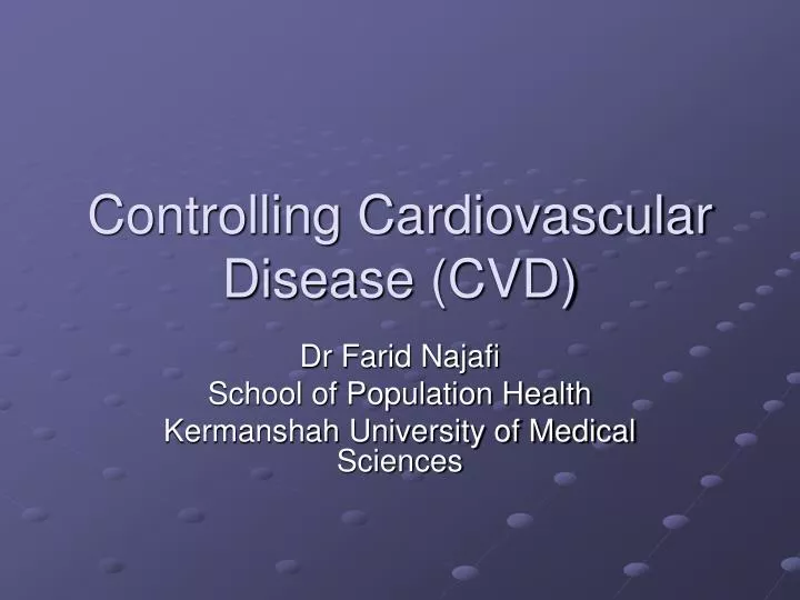 controlling cardiovascular disease cvd