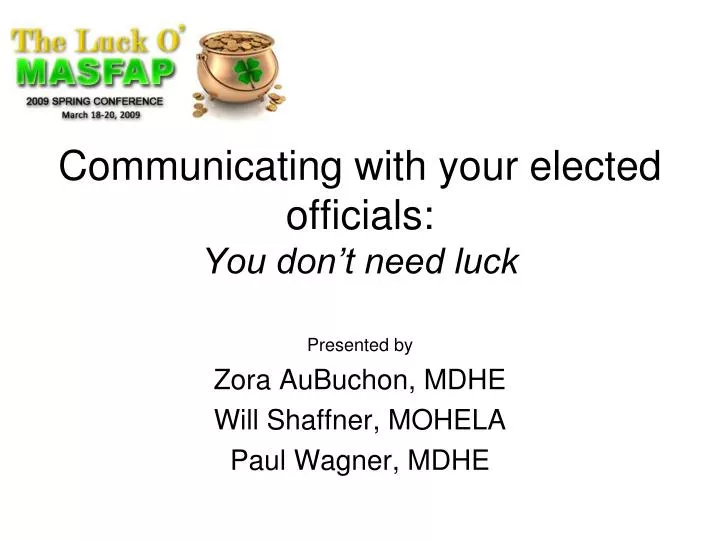 communicating with your elected officials you don t need luck