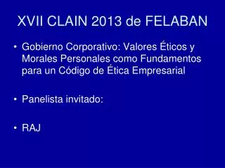 xvii clain 2013 de felaban