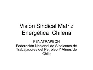visi n sindical matriz energ tica chilena