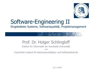 software engineering ii eingebettete systeme softwarequalit t projektmanagement