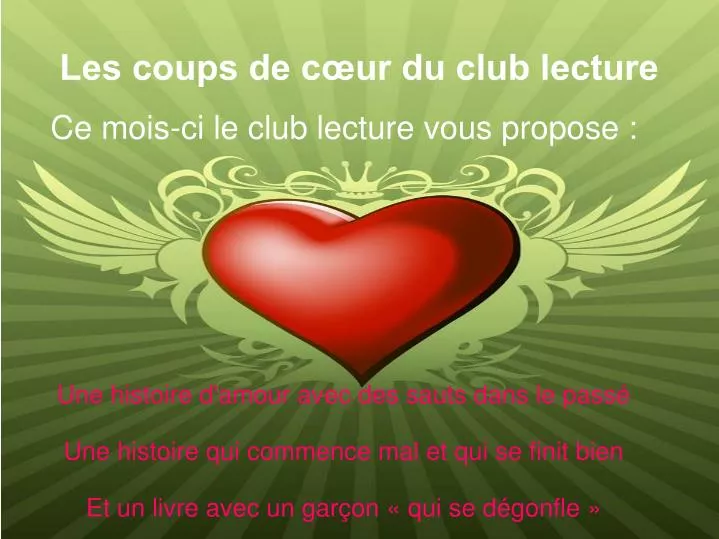 les coups de c ur du club lecture