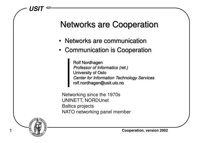networks are cooperation