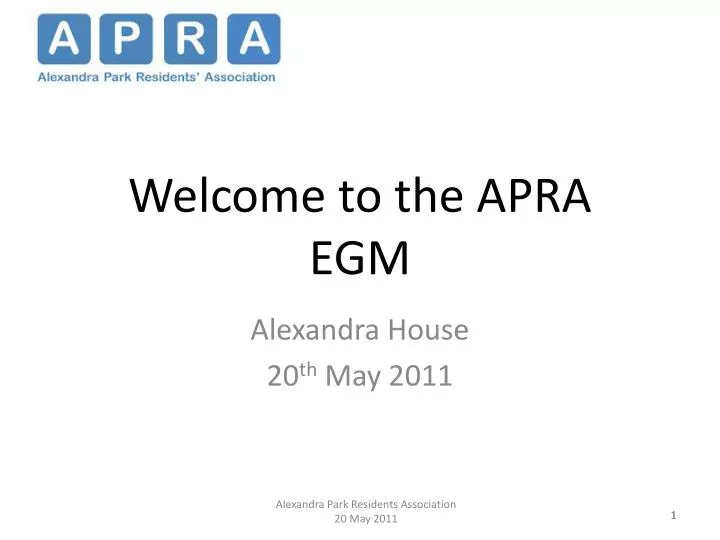 welcome to the apra egm