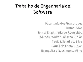 trabalho de engenharia de software