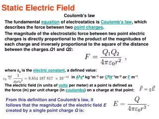 Static Electric Field