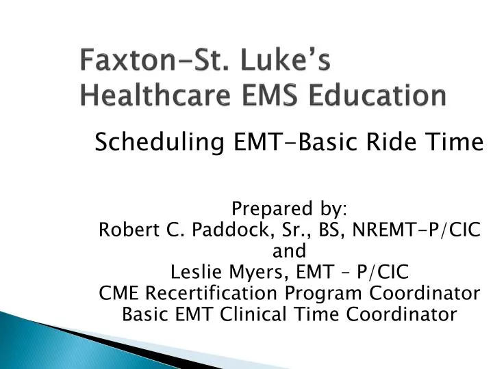 faxton st luke s healthcare ems education